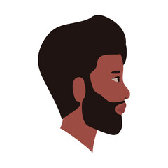 black man cartoon in side view vector design