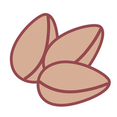 Isolated peanuts food healthy nutrition icon - vector