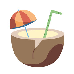 Isolated coconut beach summer holiday icon- Vector