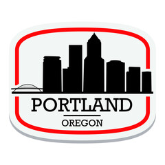 Fototapeta premium Portland Oregon Label Stamp Icon Skyline City Design Tourism.