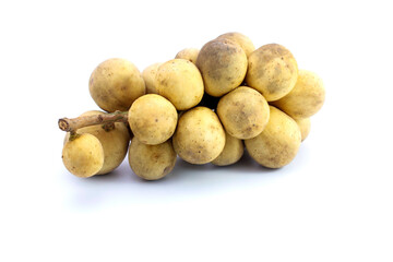 longkong thai sweet fruit  isolated on white background