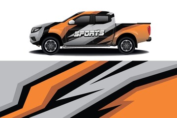 Naklejka premium Sports car wrapping decal design
