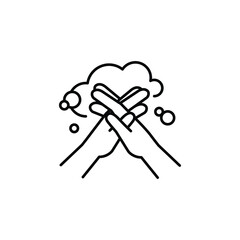 Vector illustration icon with the motif of hand washing