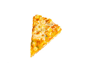 Indian Style of Italian Dish Paneer Pizza Topped with Cottage Cheese on Isolated White Background