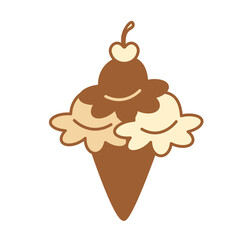 Isolated ice cream food bakery delicious icon - Vector