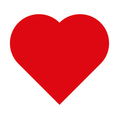 This is ared heart on white background