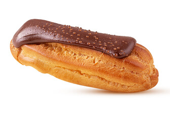 Traditional french eclairs with chocolate