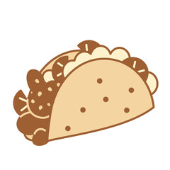 Isolated taco food bakery delicious icon - Vector