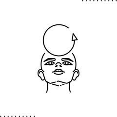 Fototapeta premium Coaching, reset mindset vector icon in outline