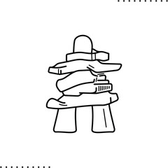An inukshuk vector icon in outline