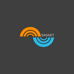 Smart logo, abstract concept logo with smart name