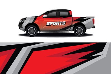 Naklejka premium Sports car wrapping decal design