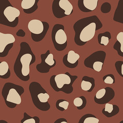 Obraz premium Boho leopard monochrome modern seamless pattern. Vector textile design mid century modern bohemian