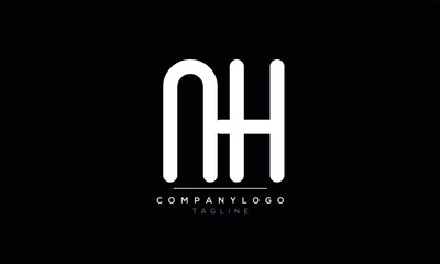 Fototapeta na wymiar Alphabet letters Initials Monogram logo NH,HN,N AND H