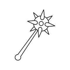 Mace outline vector icon. Thin line mace icon, flat vector simple element illustration