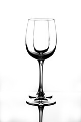 Contours of wine glasses of different shapes with reflection