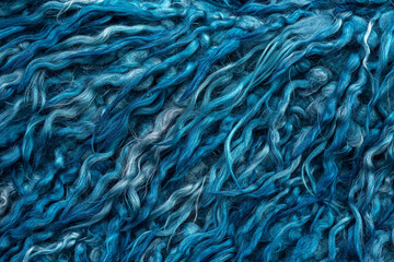 Handmade navy blue wool carpet .Blue background.