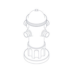 Outline Hydrant isometric icon.