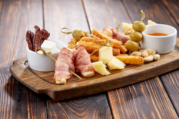 appetizer on the wooden background