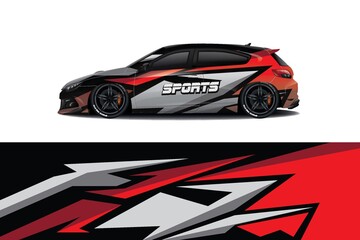 Sports car wrapping decal design