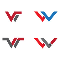 Set W Letter Logo Template vector illustration design