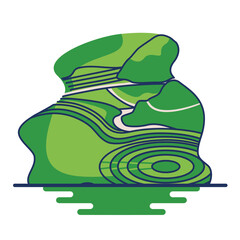 Isolated moray Peru landscape travel icon- Vector