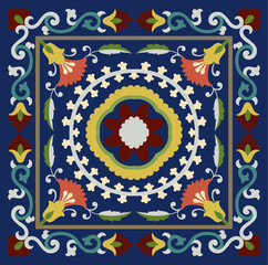 Mandala Vintage multi color pattern in Turkish ,Indian style. Endless pattern can be used for ceramic tile, wallpaper, linoleum, textile, web page background. Vector
