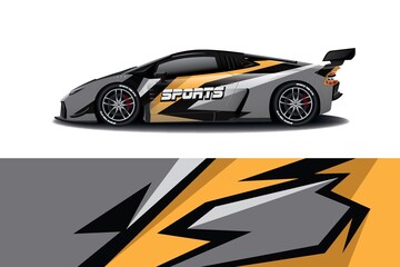 Sports car wrapping decal design