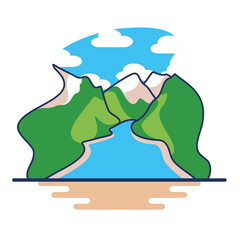 Isolated paron Peru landscape travel icon- Vector