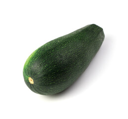 Green zucchini on a white background with space to copy. Trading platform. The concept of proper nutrition.
