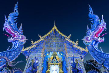 Fototapeta na wymiar Wat Rong Suea Ten, Blue Temple, Chiang Rai, Thailand 