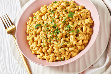 vegan mac and cheese with nutritional yeast sauce