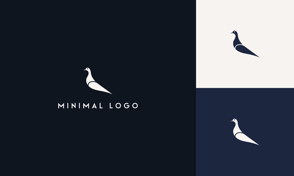 Creative Luxury Modern Bird With Heart Sign Logo Template Vector Icon.