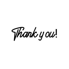 Text Thank you! on a white background. Lettering illustration