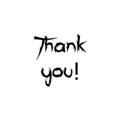 Text Thank you! on a white background. Lettering illustration