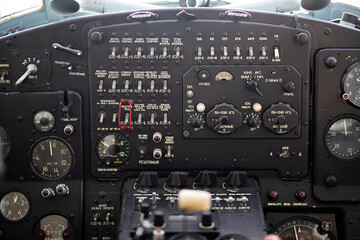 Novosibirsk / Russia - July 3, 2020: aircraft control panel
