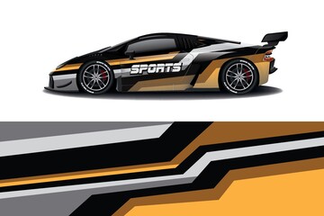 Sports car wrapping decal design	