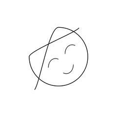 Cat logo smiling sign. thin line eps ten