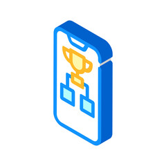 championship mobile app isometric icon vector illustration