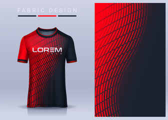 Fabric textile for Sport t-shirt ,Soccer jersey mockup for football club. uniform front and back view. - obrazy, fototapety, plakaty