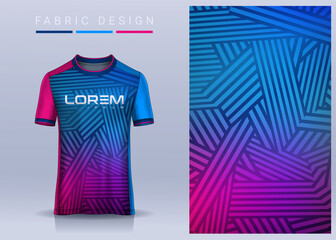 Fabric textile for Sport t-shirt ,Soccer jersey mockup for football club. uniform front and back view. - obrazy, fototapety, plakaty