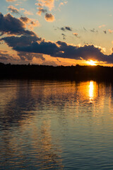 sunset over the lake