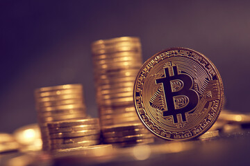 golden bitcoin, conceptual image for crypto currency