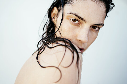 Portrait of a beautiful Young woman with wet hair