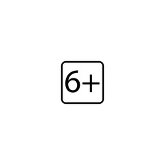 Age restriction Six plus square icon eps ten