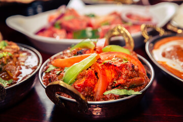 Indian Food Selection. Assorted indian curry and rice dishes	