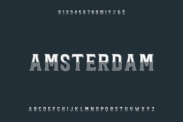 classic lettering, vintage font, orange style background,  typeface vector design