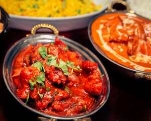 Indian Food Selection. Assorted indian curry and rice dishes
