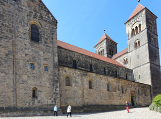 Die Stiftskirche St. Servati  auf dem Schlossberg von Quedlinburg. Quedlinburg, Sachsen-Anhalt,...