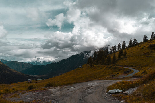mountain landscape with clouds